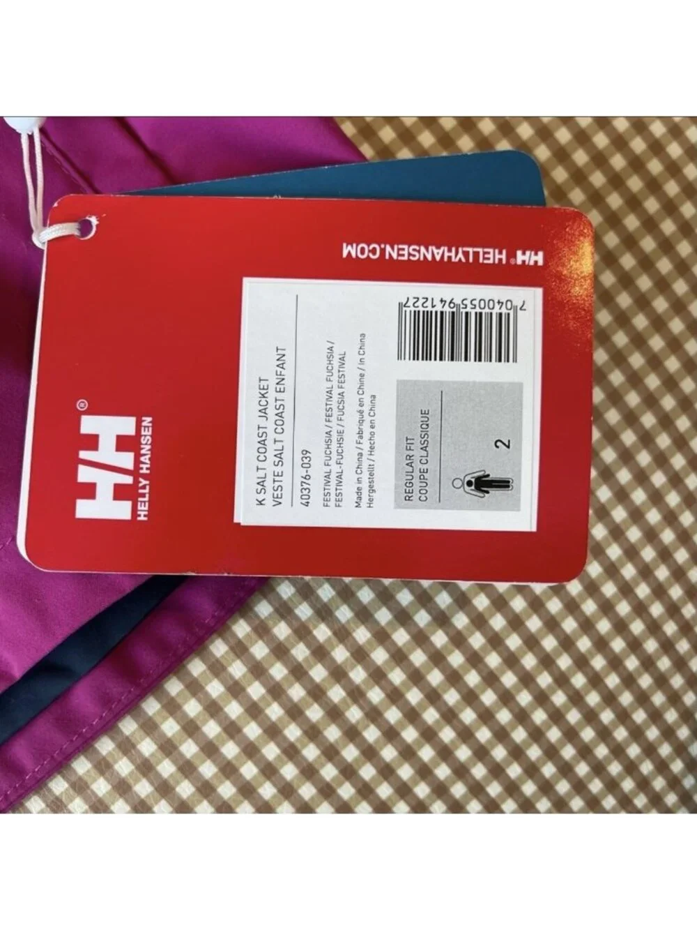 Helly-Hansen Rain Jacket Kids Toddler Girl K Salt Coast Jacket Shell Size 2 NWT‎